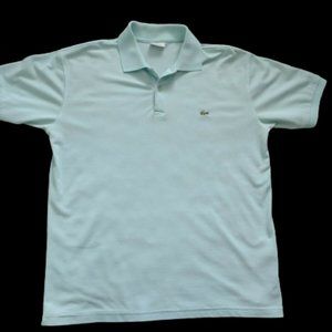 Men's LACOSTE Polo shirt Regular Fit RAINDROP GREEN 100% Cotton Blend LARGE 6